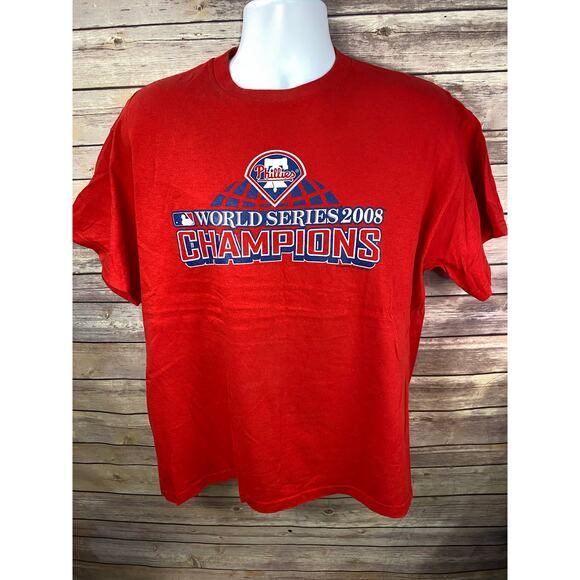 MLB Philadelphia Phillies 2008 T-Shirt Adult Size Large Short Sleeve Delta Tag - Picture 1 of 8